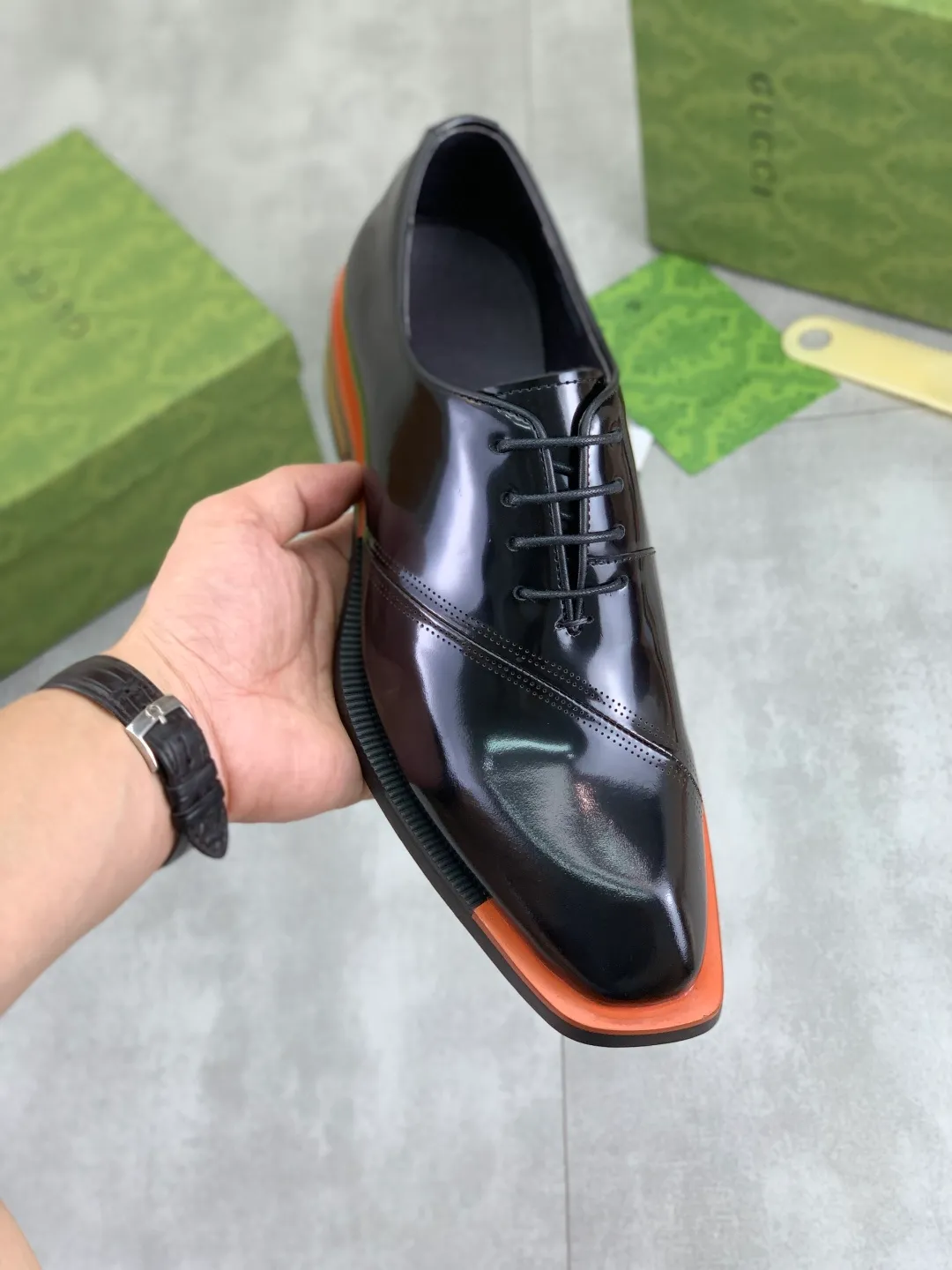 Men's Men's Shoes 💰P580 [New Style] 💰💎💎💎 [Gucci] GUCCI high-end men's formal business leather shoes, original order 1:1! Original imported high-end calfskin, original metal buckle, imported first-layer pigskin lining for feet, original high-end outsole, men's shoe size: 38-44